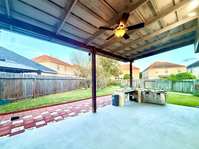 a view of porch with seating space