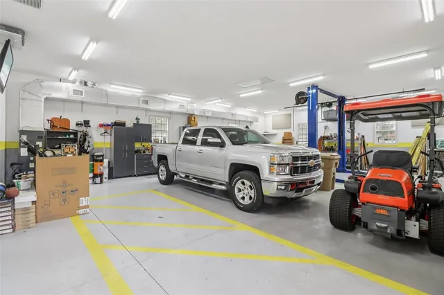 a car parked in a parking garage