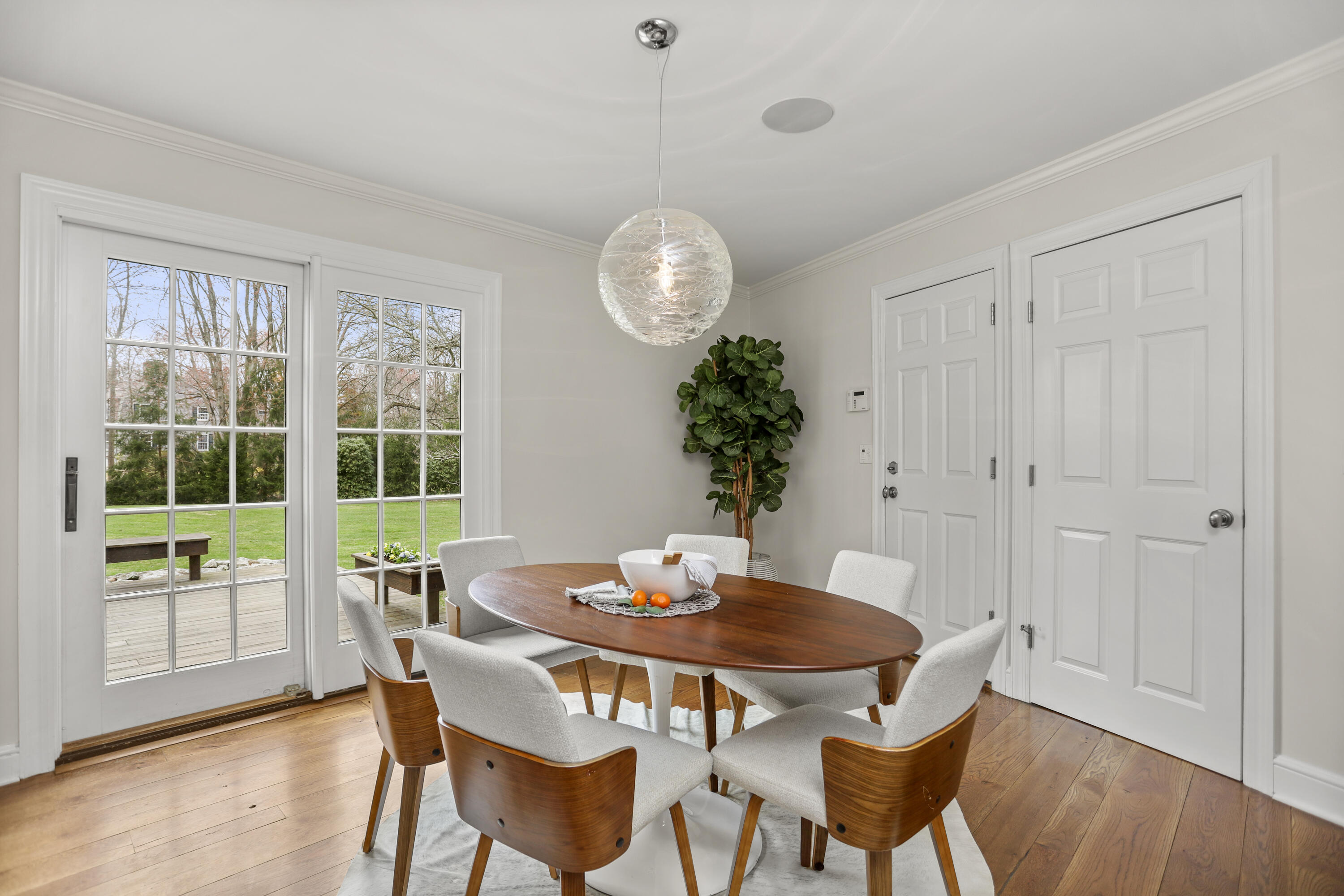 501 Brookside Road New Canaan, CT 06840 - Photo 6 of 38 a view of a dining room with furniture window and wooden floor
