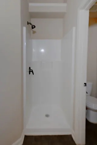 a bathroom with a shower