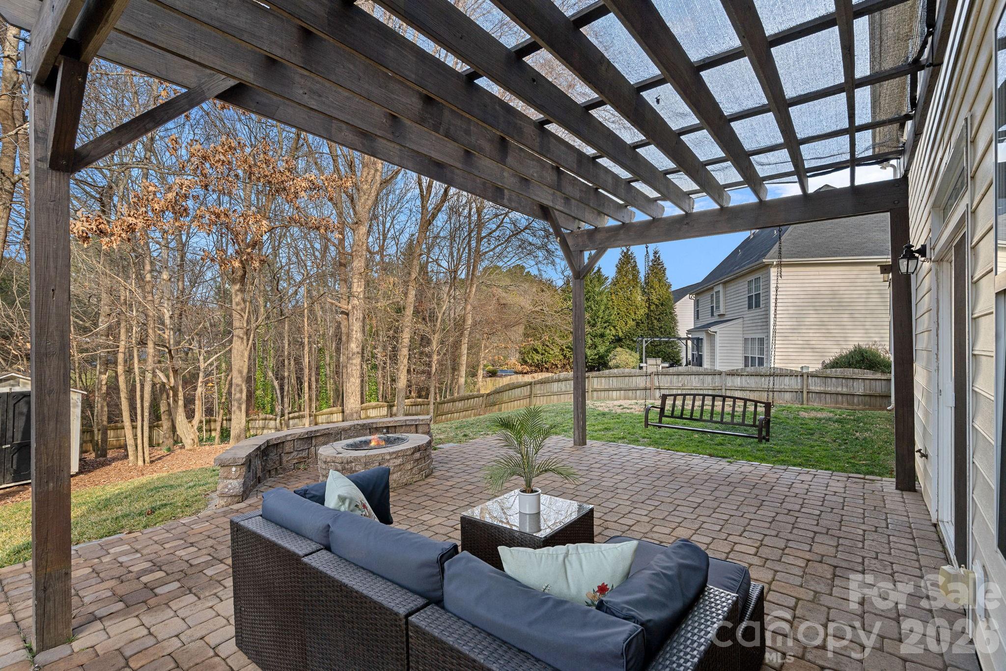 2017 East Foxwood Court Fort Mill, SC 29707 - Photo 27 of 33 a outdoor living space with patio furniture and a garden