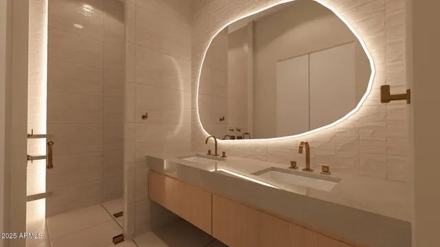 a view of a patio with table and chairs potted plants and a palm tree