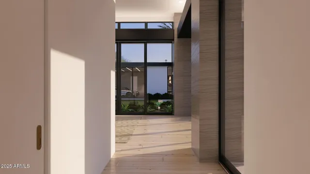a view of a potted plants in front of house