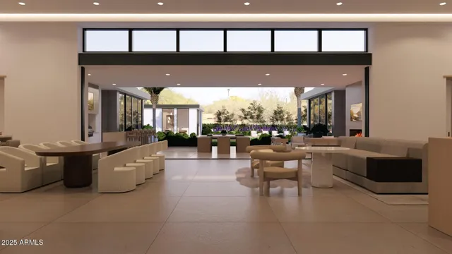 a view of livingroom with furniture and floor to ceiling window