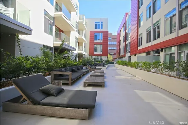a view of a building and outdoor space