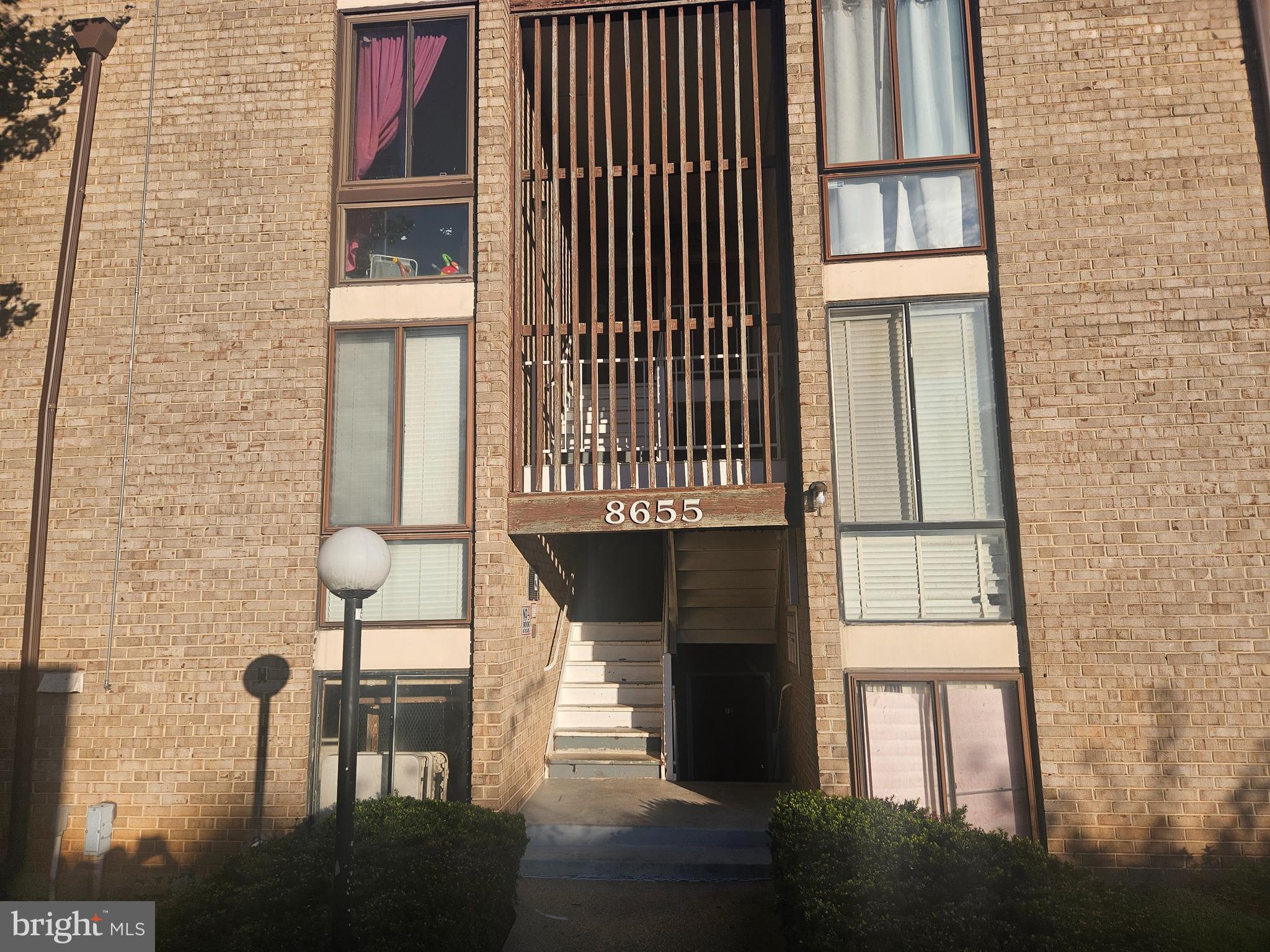 a front view of a house with a window