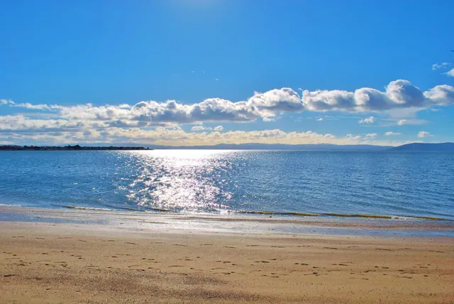 a view of an ocean and beach