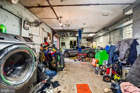 an aerial view of a house with a garden