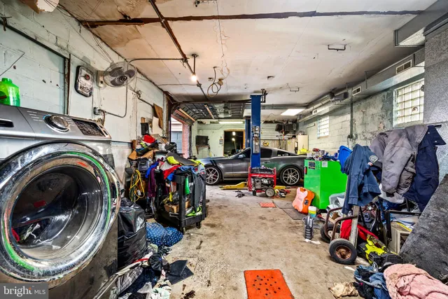 an aerial view of a house with a garden