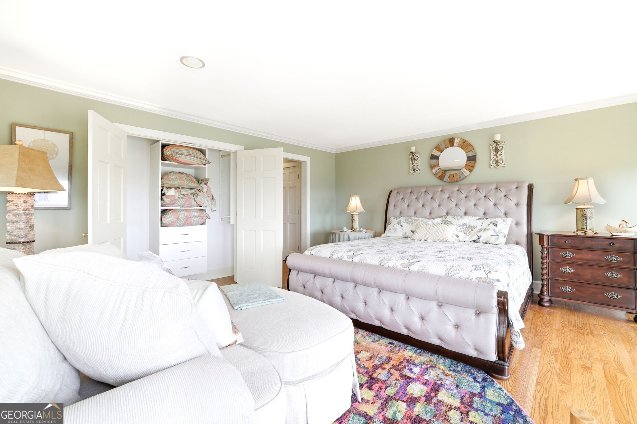 1171 Rabun Bluffs Drive Lakemont, GA 30552 - Photo 39 of 75 a bedroom with a bed and wooden floor