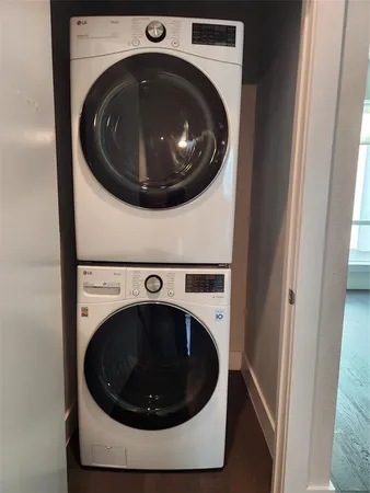 a close up view of washer and dryer