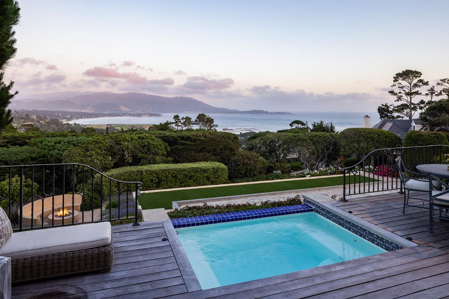 1463 Oleada Road Pebble Beach, CA 93953 - Photo 28 of 68 a view of a chairs and table on the wooden deck