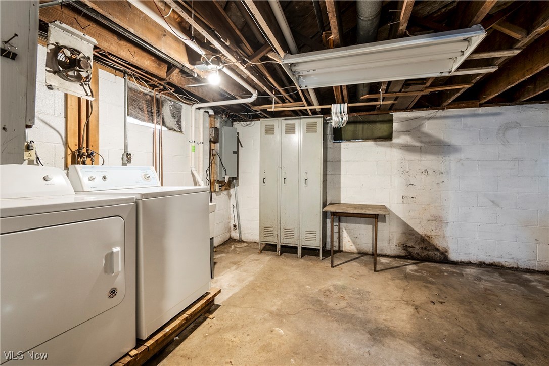 7617 Struthers Road Youngstown, OH 44514 - Photo 23 of 37 Basement with separate washer and dryer and electric panel