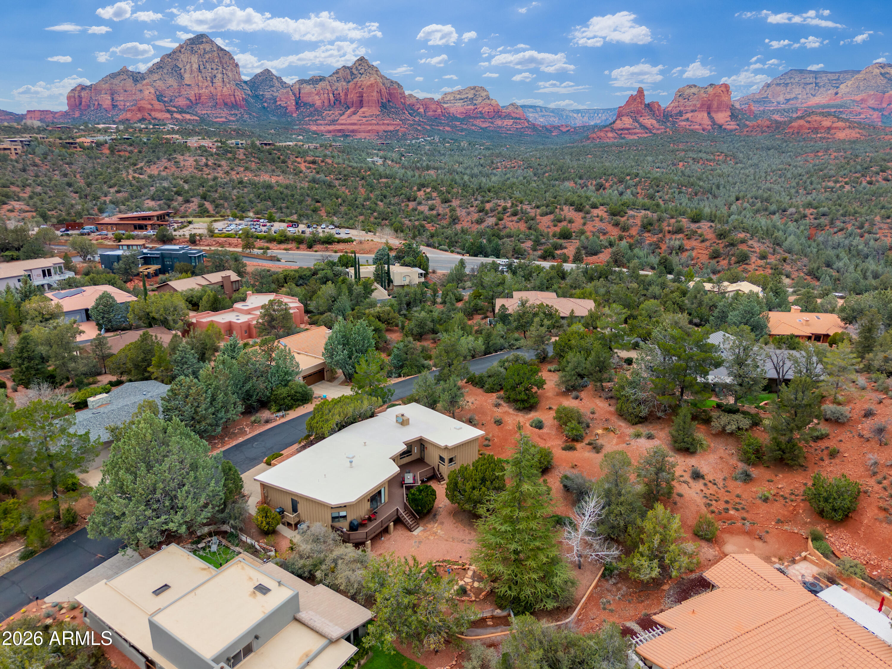 30 Kashmir Road Sedona, AZ 86336 - Photo 48 of 57 an aerial view of residential houses with outdoor space