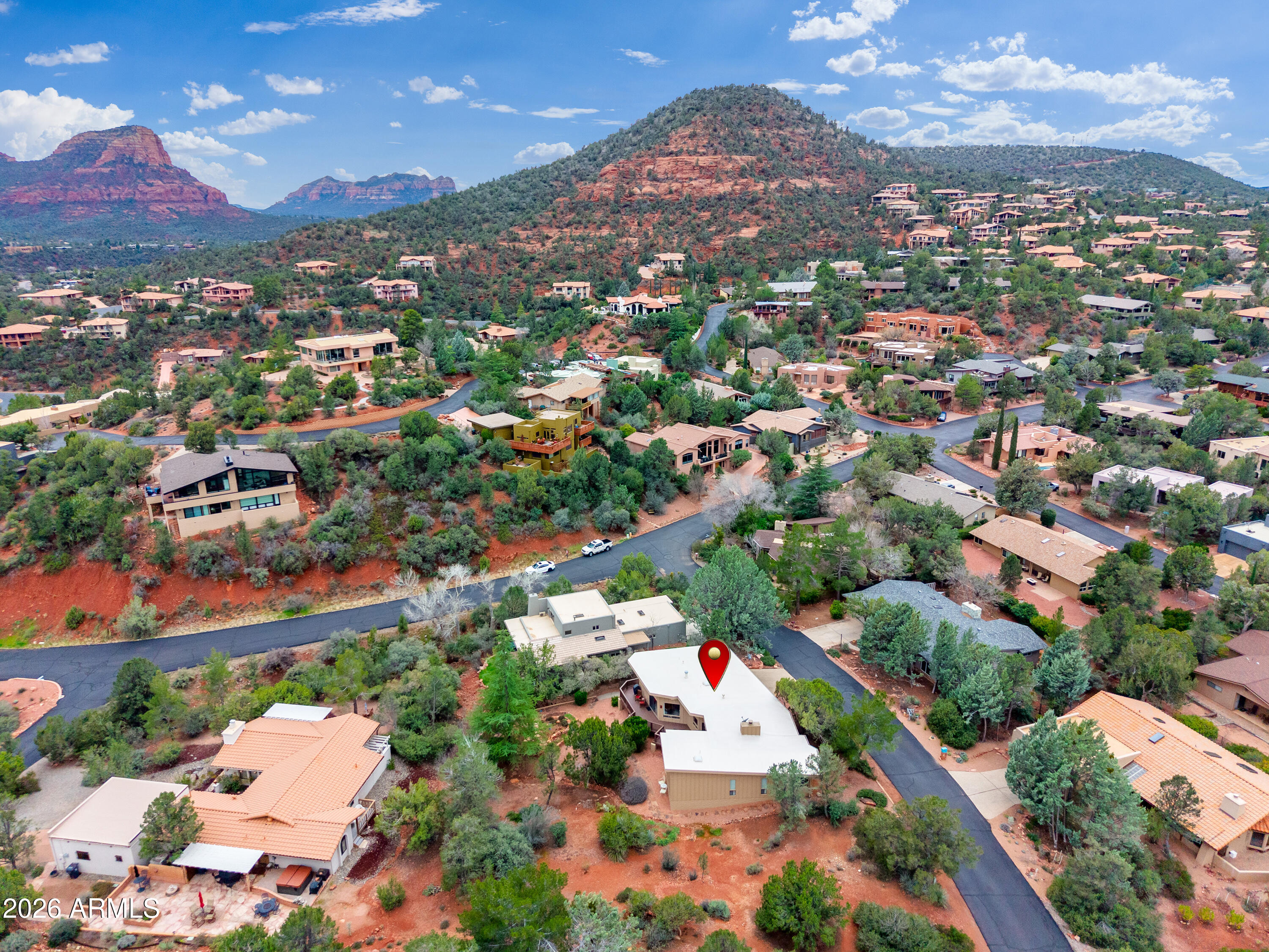 30 Kashmir Road Sedona, AZ 86336 - Photo 54 of 57 an aerial view of residential houses with outdoor space