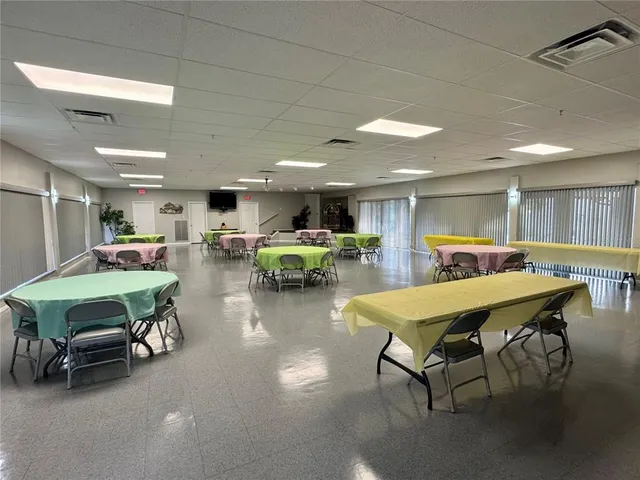 a room with furniture and a table