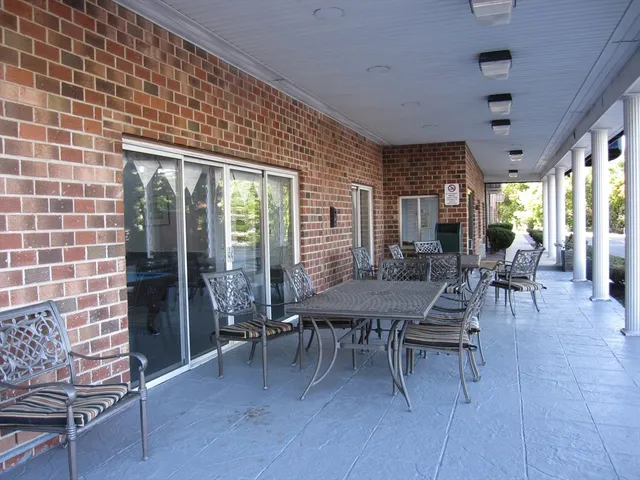 a outdoor space with chairs