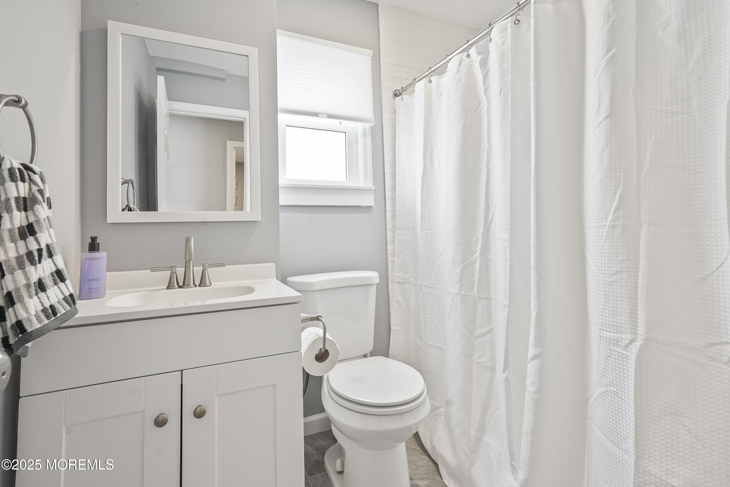 214 Webster Avenue, Unit 1 Seaside Heights, NJ 08751 - Photo 12 of 24 a bathroom with a sink vanity mirror and toilet