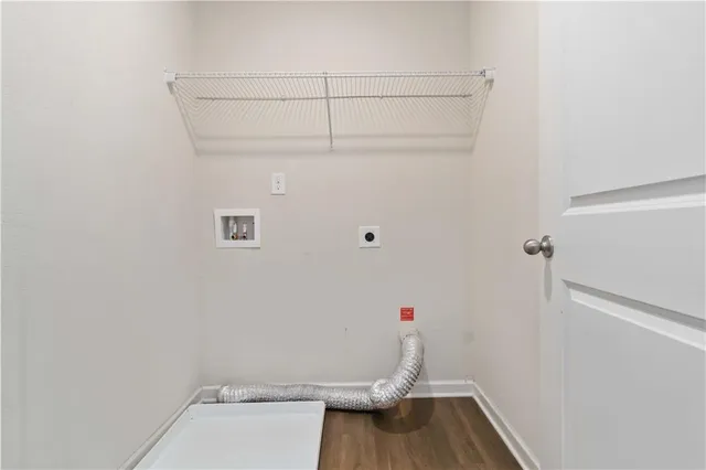 a view of small space with racks on the wall