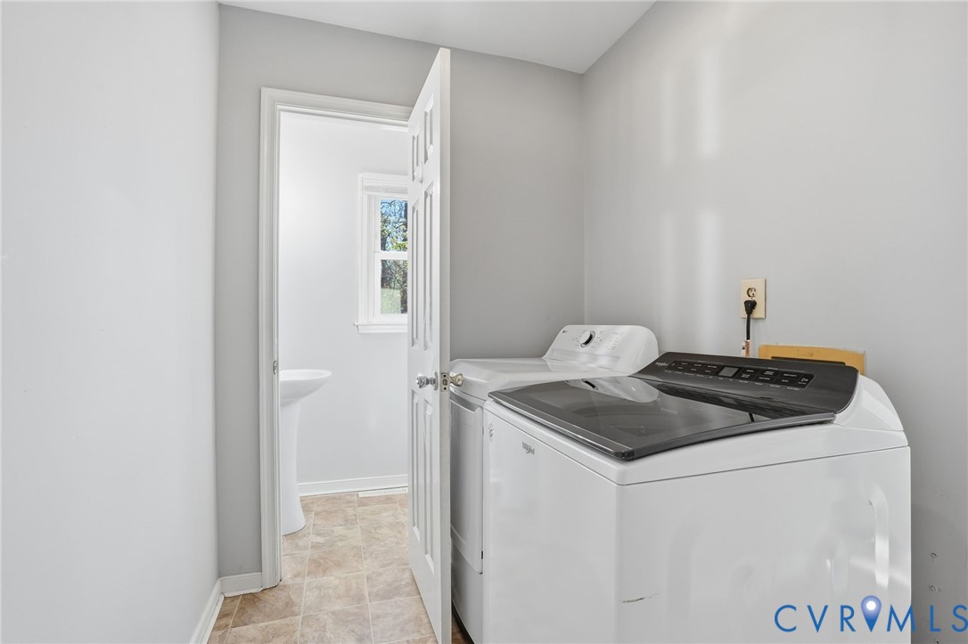 3605 Whitehouse Road Colonial Heights, VA 23834 - Photo 21 of 46 Laundry area with baseboards and washing machine a