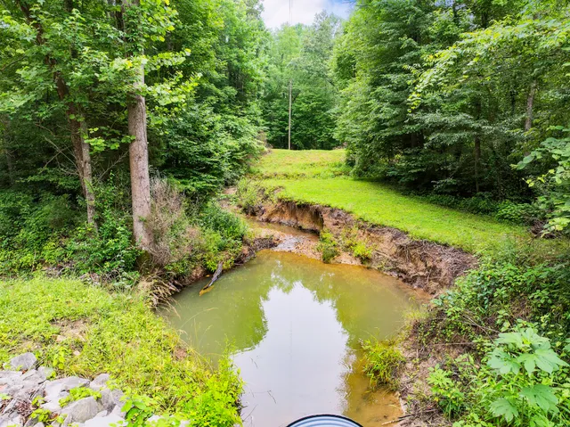 a view of a lake with houses