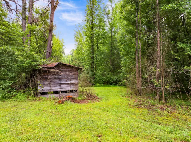 a view of an outdoor space and swimming pool