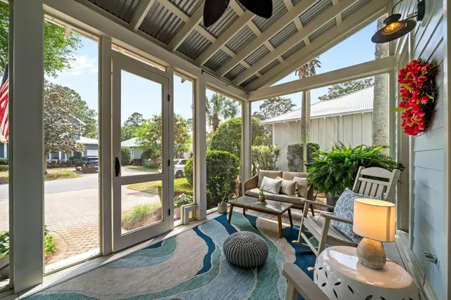 a view of lake with a yard