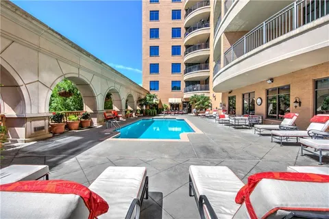 a view of a city with tall buildings