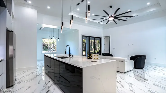 a view of a bathroom sink and a mirror