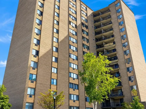 a front view of a building