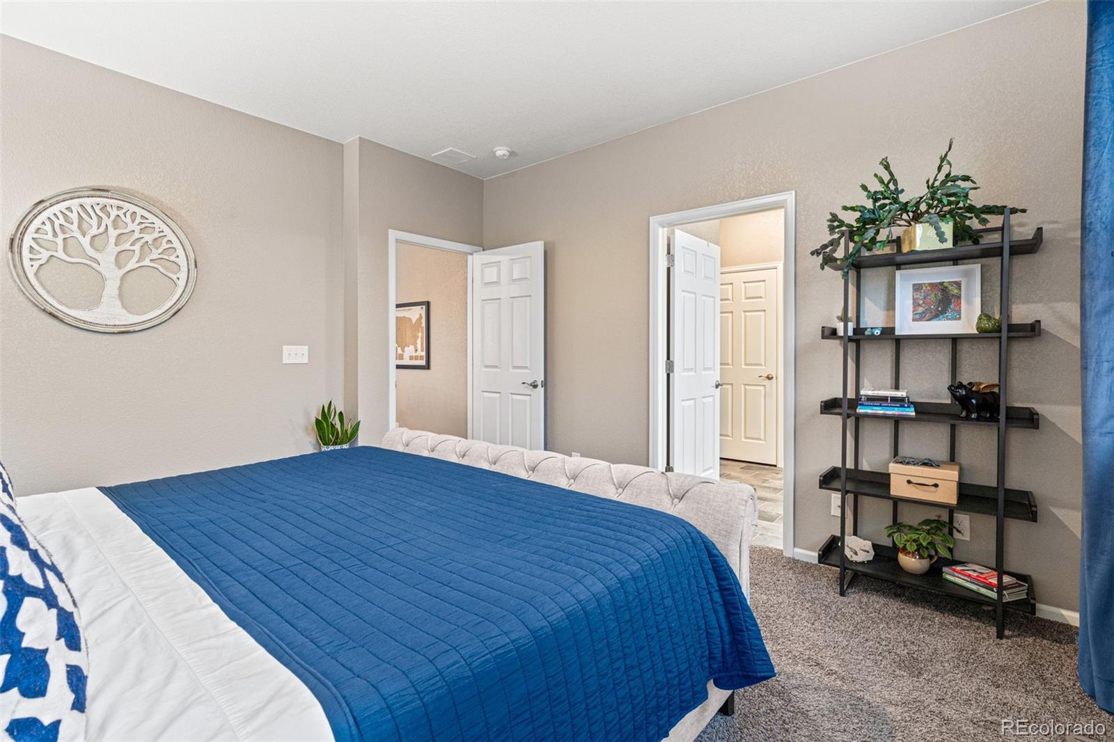 10054 Carefree Street Firestone, CO 80504 - Photo 26 of 50 a bedroom with a bed and a potted plant