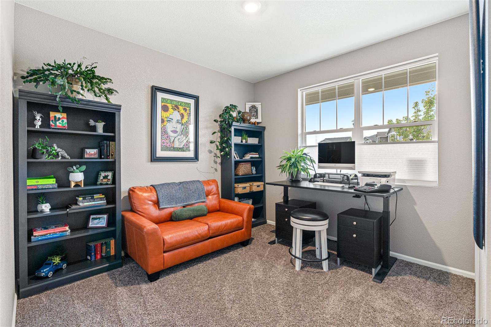 10054 Carefree Street Firestone, CO 80504 - Photo 30 of 50 a living room with furniture a flat screen tv and a fireplace