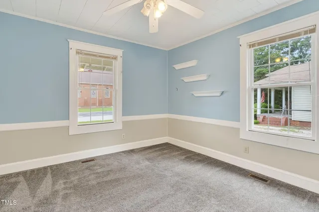 an empty room with a window