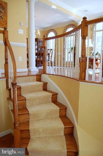 154 Rees Place Falls Church, VA 22046 - Photo 13 of 21 a view of staircase with lots of frames on wall and windows