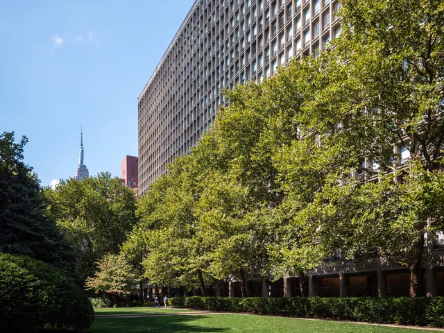 a view of a tall building