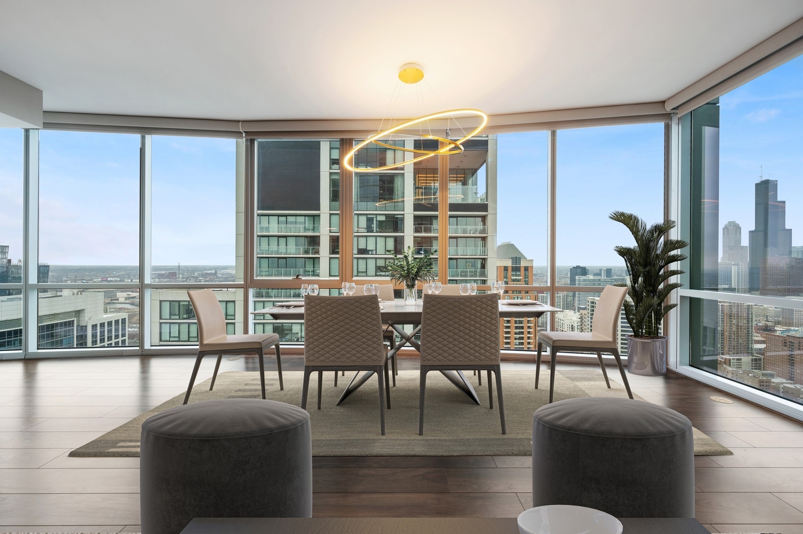 1201 South Prairie Avenue, Unit 4501 Chicago, IL 60605 - Photo 11 of 52 a view of a dining room with furniture window and outside view