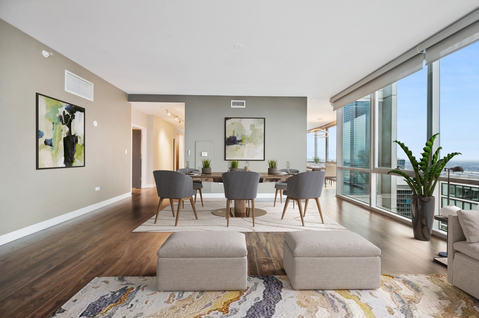 1201 South Prairie Avenue, Unit 4501 Chicago, IL 60605 - Photo 8 of 52 a living room with furniture and a potted plant