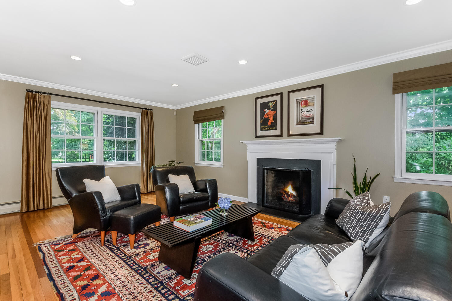 21 Middlesex Road Darien, CT 06820 - Photo 9 of 40 a living room with furniture and a fireplace