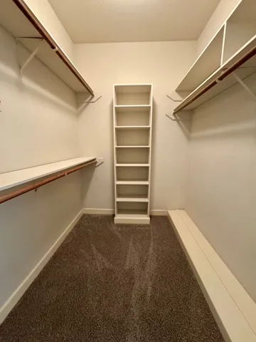 a view of an empty walk in closet