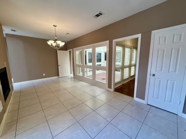 a view of a livingroom with a chandelier