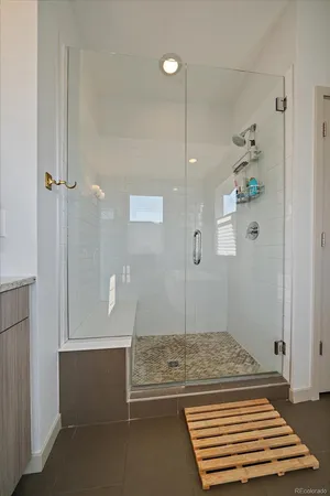 a bathroom with a shower