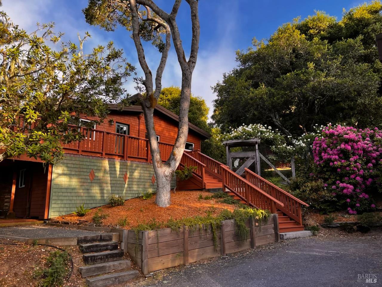 a view of a house with a balcony