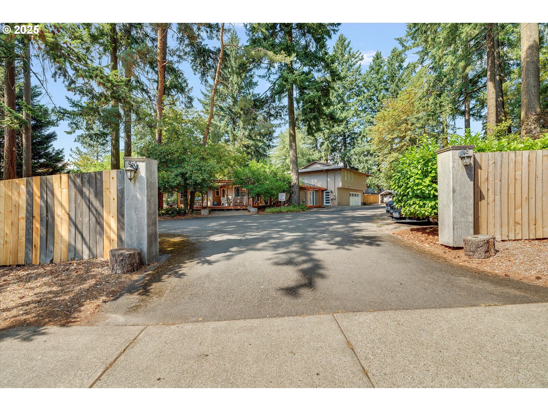 a view of a house with a street