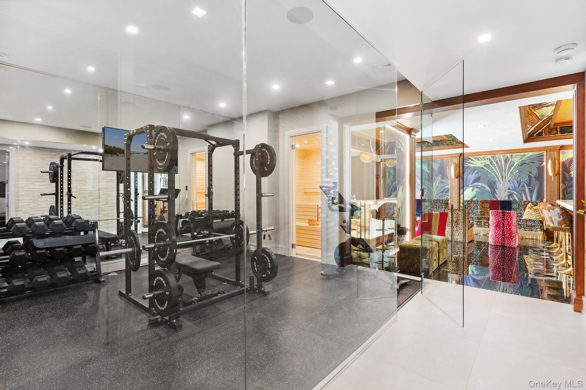 1552 Deerfield Road Water Mill, NY 11976 - Photo 34 of 37 a view of a room with gym equipment