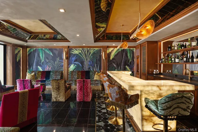 a group of people sitting in front of a store