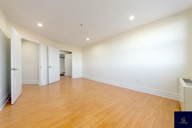 an empty room with windows