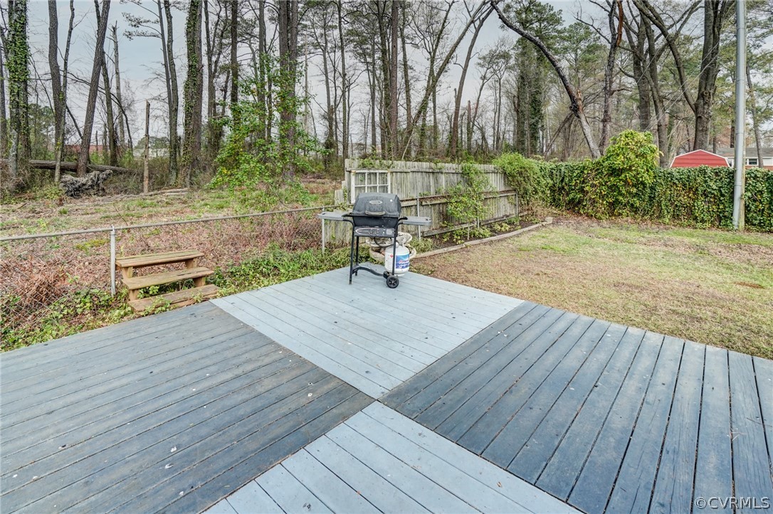 3024 Maplewood Road Henrico, VA 23228 - Photo 30 of 33 Deck. County Easement on Side Yard.
