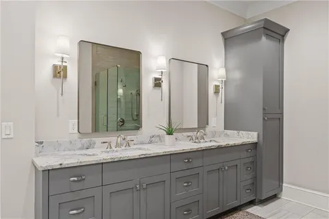 a bathroom with a shower