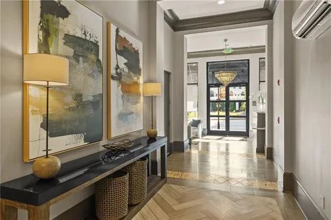 a view of a city that has tall buildings