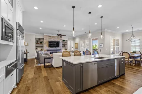 a kitchen with lots of counter space